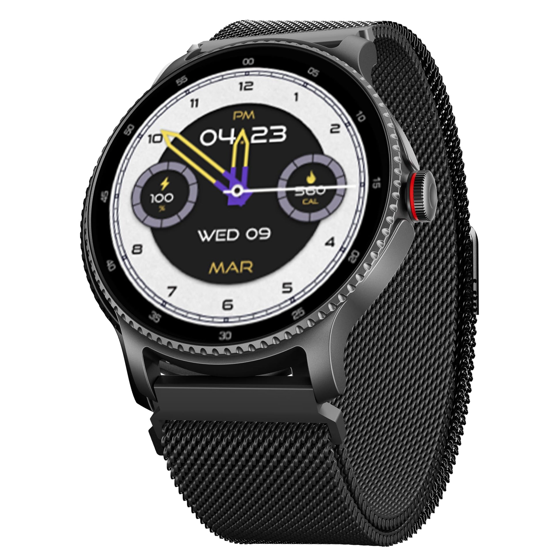 boAt Lunar Discovery w/ 1.39" (3.5 cm) HD Display, Turn-by-Turn Navigation, DIY Watch Face Studio, Bluetooth Calling, Emergency SOS, QR Tray, Smart Watch for Men & Women(Active Black)
