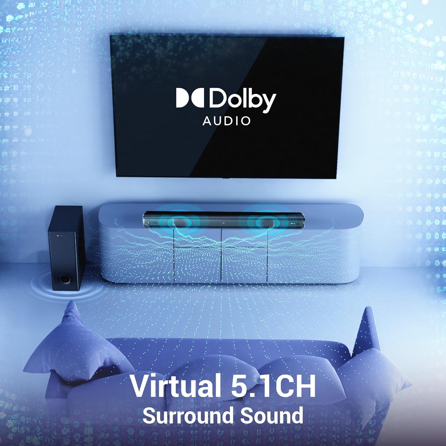 ZEBRONICS Juke BAR 6500, Dolby Soundbar, 200 Watts, Virtual 5.1 Surround, Dolby Audio, Dual Driver Soundbar, 5.25" Subwoofer, Bluetooth | HDMI (ARC) | Optical | USB | AUX